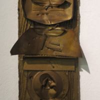 Materico, 1958, metallo su legno e bronzo dorato, proprietà privata