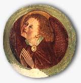 01.Michael Pacher, Schlussstein mit Engelsbüste, um 1459, Fresko auf gebranntem Tonträger