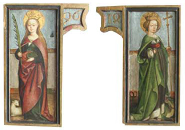 09. Unbekannter Meister, Heilige Agnes und Heilige Margareth, um 1496