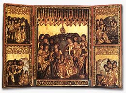 03.Simon e Veit da Tesido, Altare di Castelbadia (lato festivo), 1490 ca., cirmolo