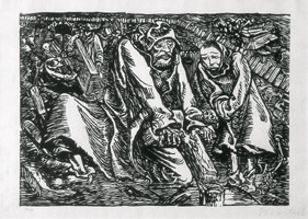 02.Ernst Barlach, Cross- and coffin robbers, 1919, woodcut