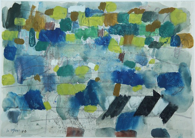 13.Josef Schwarz, Abstract composition, 1974, mixed media