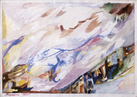 07.Alois Kuperion, Paesaggio, 1955, tecnica mista